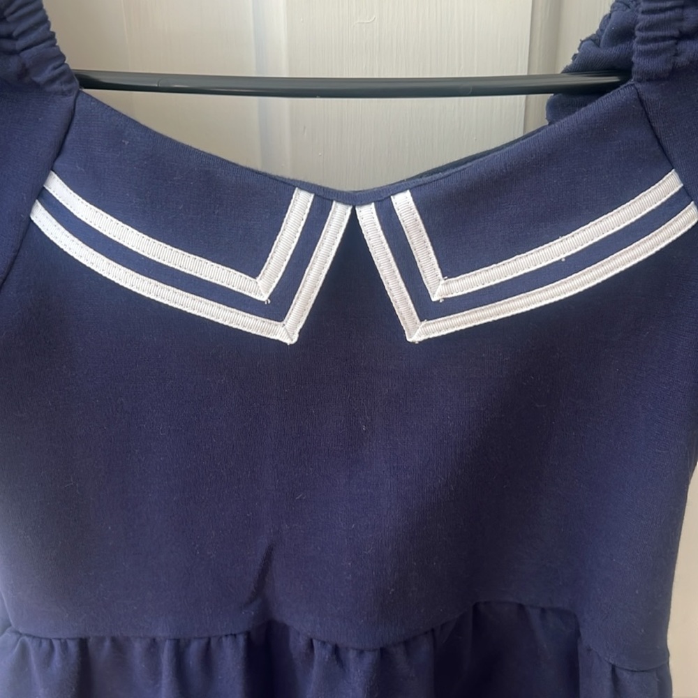 Janie & Jack blue and white sailor dress. Matching headband included. Size 8 G - Picture 2 of 6